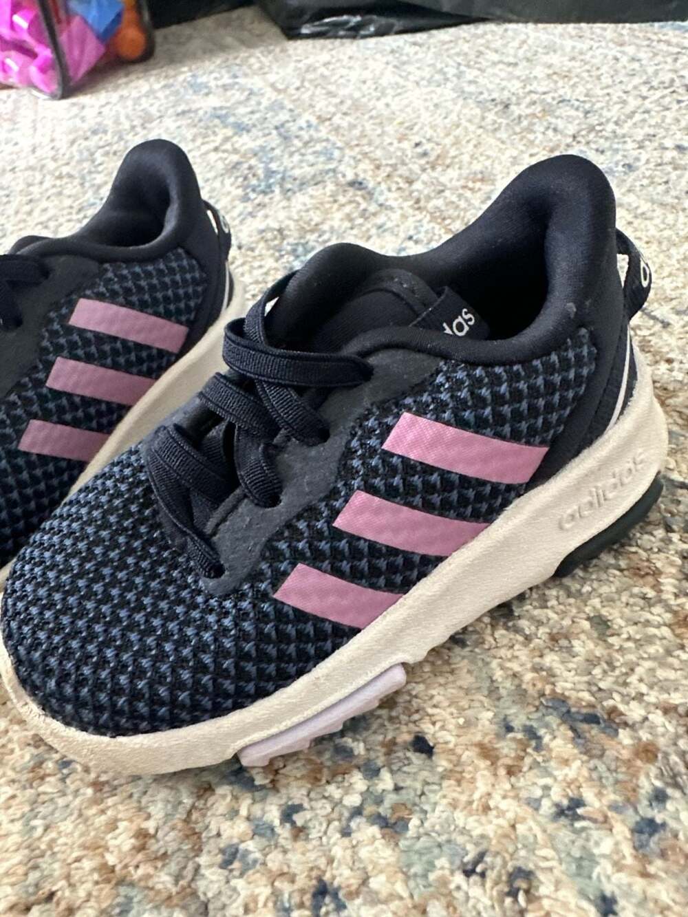 Adidas Racer TR 2.0 Infant Girls Running Shoes Navy Blue Pink